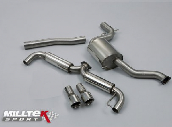 Cat-BACK 76mm Race Dual 100mm GT100 Silber/Polished