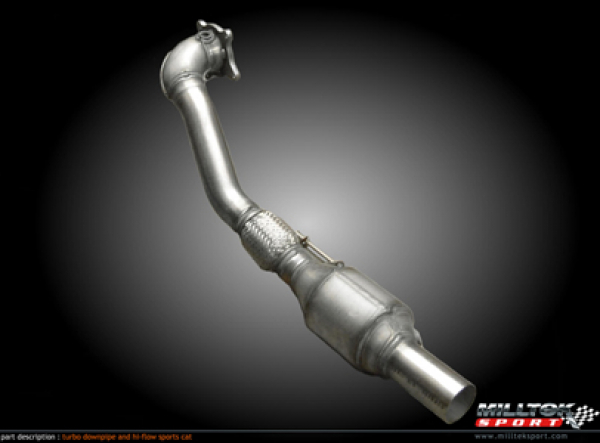 Large Bore Downpipe and Hi-Flow Sports Cat Race 76mm (ohne Verjüngung)