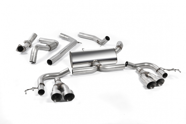 Cat Back Non Resonated ROAD Quad GT100 100mm Brushed Titanium Tips